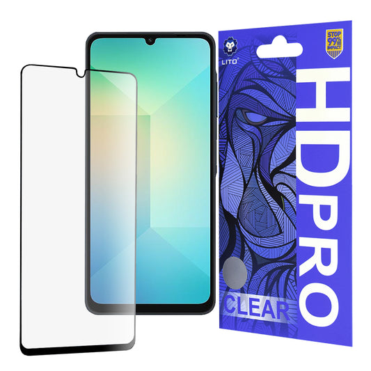 Zaštitna folija Ekran Lito HD Pro Clear za Samsung Galaxy A06 A065, Kaljeno Staklo, Full Glue, Crna