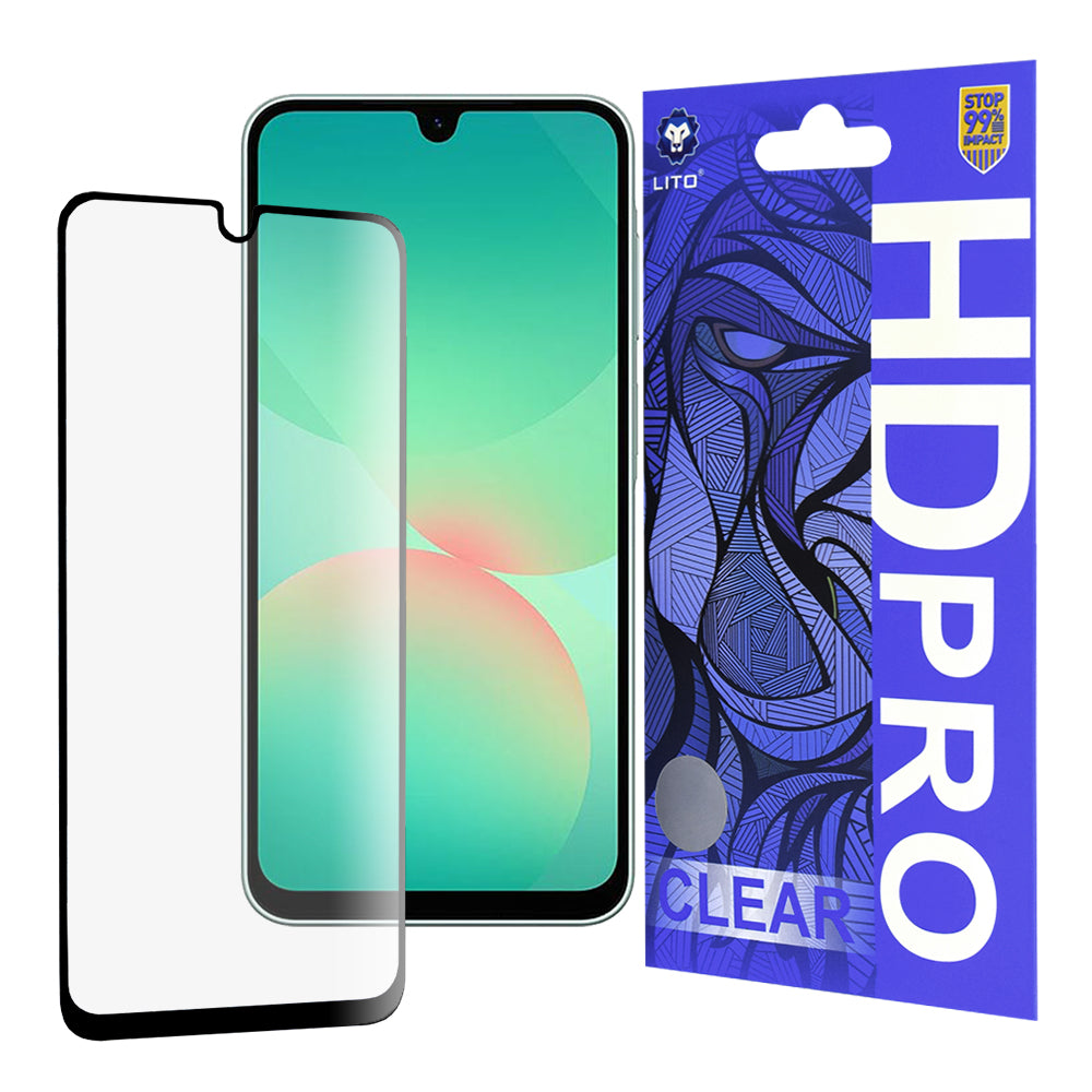 Zaštitna folija za ekran Lito HD Pro Clear za Samsung Galaxy A26 A266, Kaljeno staklo, Full Glue, Crna