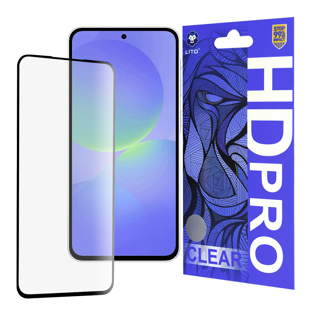 Zaštitna folija za ekran Lito HD Pro Clear za Samsung Galaxy A36 A366, Kaljeno staklo, Full Glue, Crna