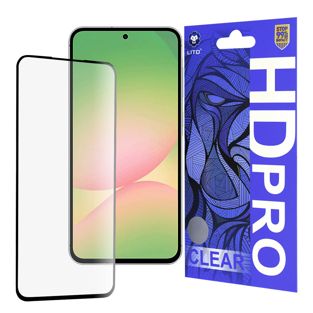 Zaštitna folija za ekran Lito HD Pro Clear za Samsung Galaxy A56 A566, Kaljeno staklo, Full Glue, Crna