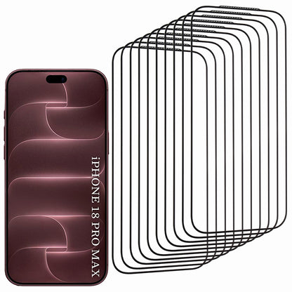 Zaštitna folija za ekran Lito HD Pro za Apple iPhone 18 Pro Max / 17 Pro Max, kaljeno staklo, lepljenje po celoj površini, set od 10 komada, crna