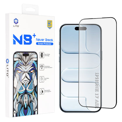 Zaštitna folija Lito NB za Apple iPhone 17 Air, Kaljeno staklo, Full Glue, Crna