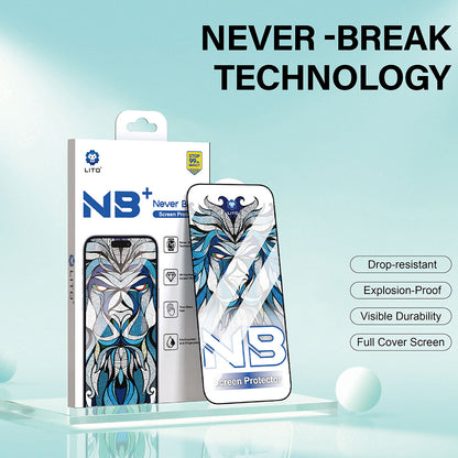 Folija za zaštitu ekrana Lito NB za Apple iPhone 17 Pro Max, Kaljeno staklo, Full Glue, Crna