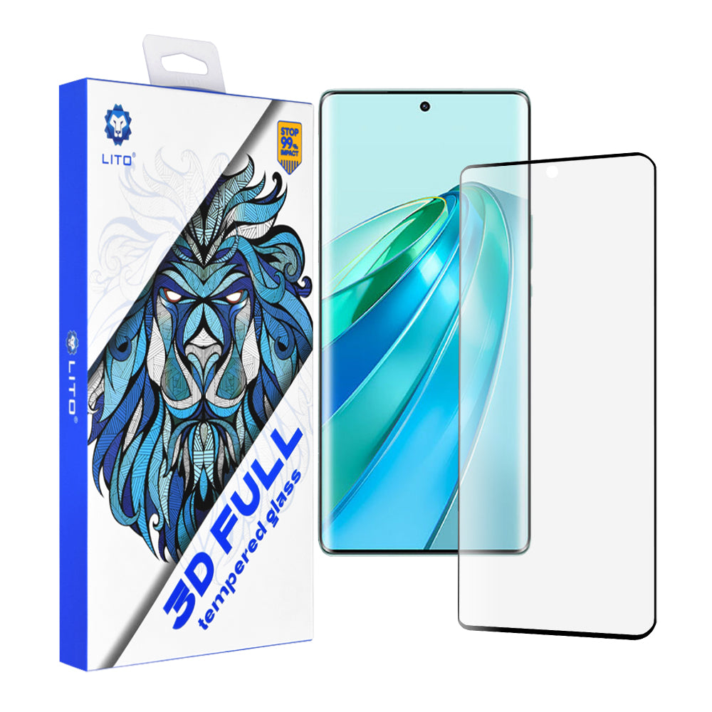 Zaštitna folija za ekran Lito za Honor X9a, Kaljeno staklo, Full Glue, 3D, Crna