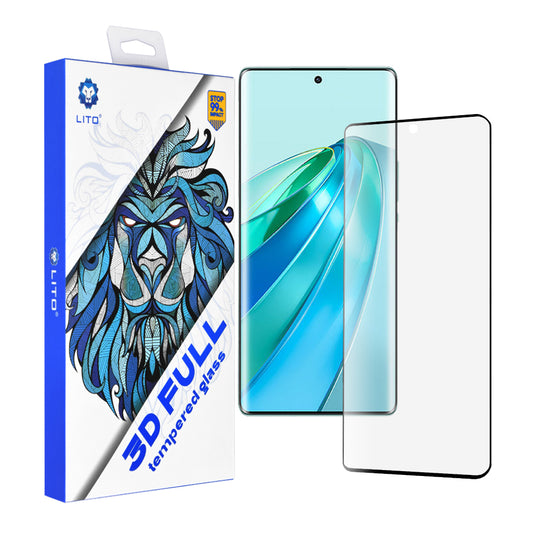 Zaštitna folija za ekran Lito za Honor X9a, Kaljeno staklo, Full Glue, 3D, Crna