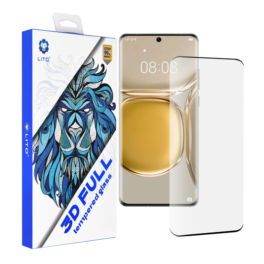 Zaštitna folija za ekran Lito za Huawei P50 Pro, Kaljeno staklo, Full Glue, 3D, Crna