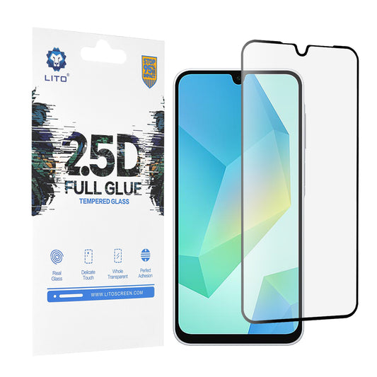 Zaštitna folija za ekran Lito za Samsung Galaxy A16 5G A166 / A16 4G A165, Kaljeno staklo, Full Glue, 2.5D, Crna
