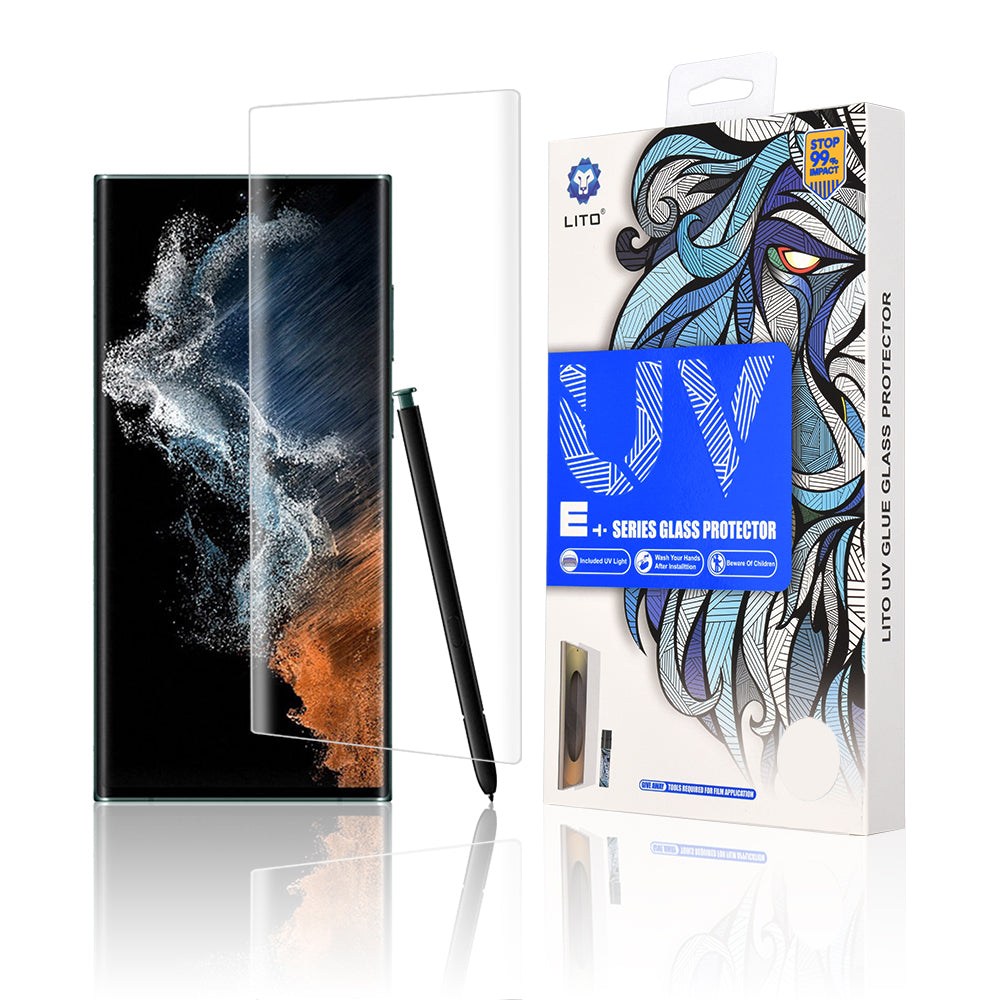 Zaštitna folija za ekran Lito za Samsung Galaxy S22 Ultra 5G S908, Kaljeno staklo, UV lepak, 3D