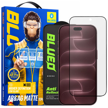 Zaštitno staklo za ekran Matte Blueo Anti Reflective HD za Apple iPhone 18 Pro Max, kaljeno staklo, lepljenje celom površinom, crno