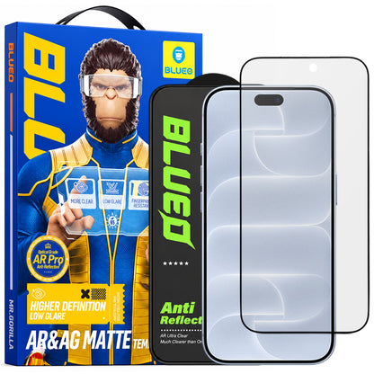 Mat zaštitna folija za ekran Blueo Anti Reflective HD za Apple iPhone 18 Pro, kaljeno staklo, lepljenje celom površinom, crna