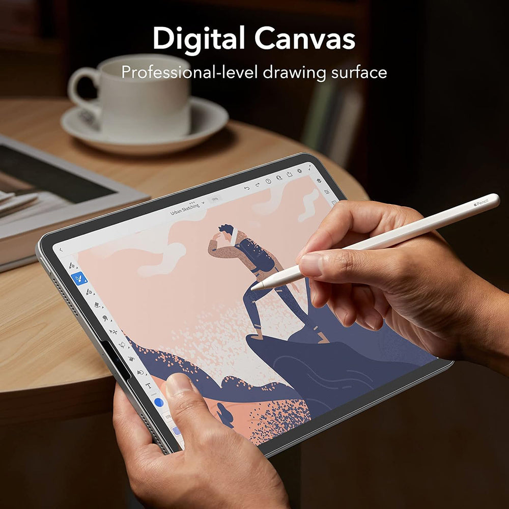 Folija za zaštitu ekrana Matte ESR Paper Feel za Apple iPad Pro 12.9 (2022) / Pro 12.9 (2021) / Pro 12.9 (2020), Plastika, Set 2 komada