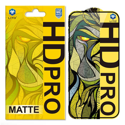 Zaštitna folija za ekran Matte Lito HD Pro za Apple iPhone 16, Kaljeno staklo, Full Glue, Crna