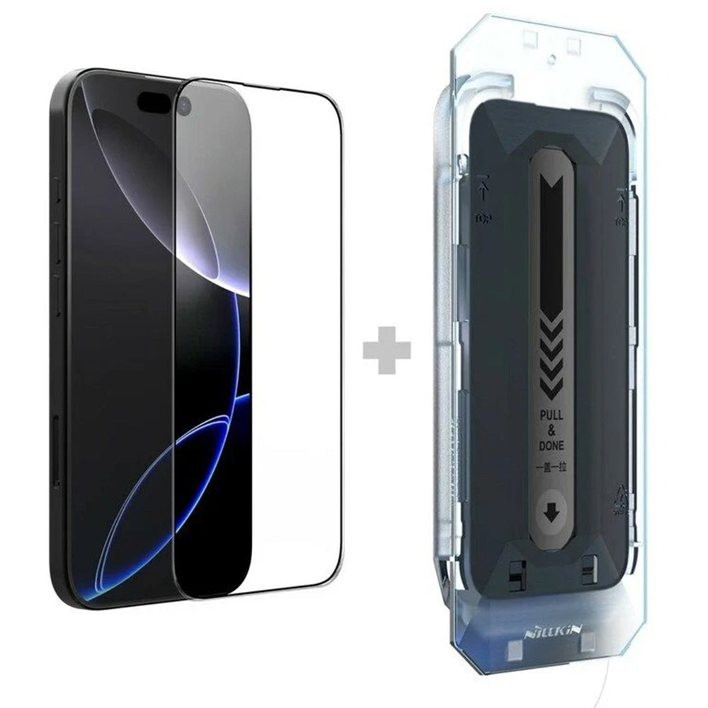 Zaštitna folija za ekran Nillkin CP+ Pro sa aplikatorom za Apple iPhone 16 Pro Max, kaljeno staklo, puna lepak, crna