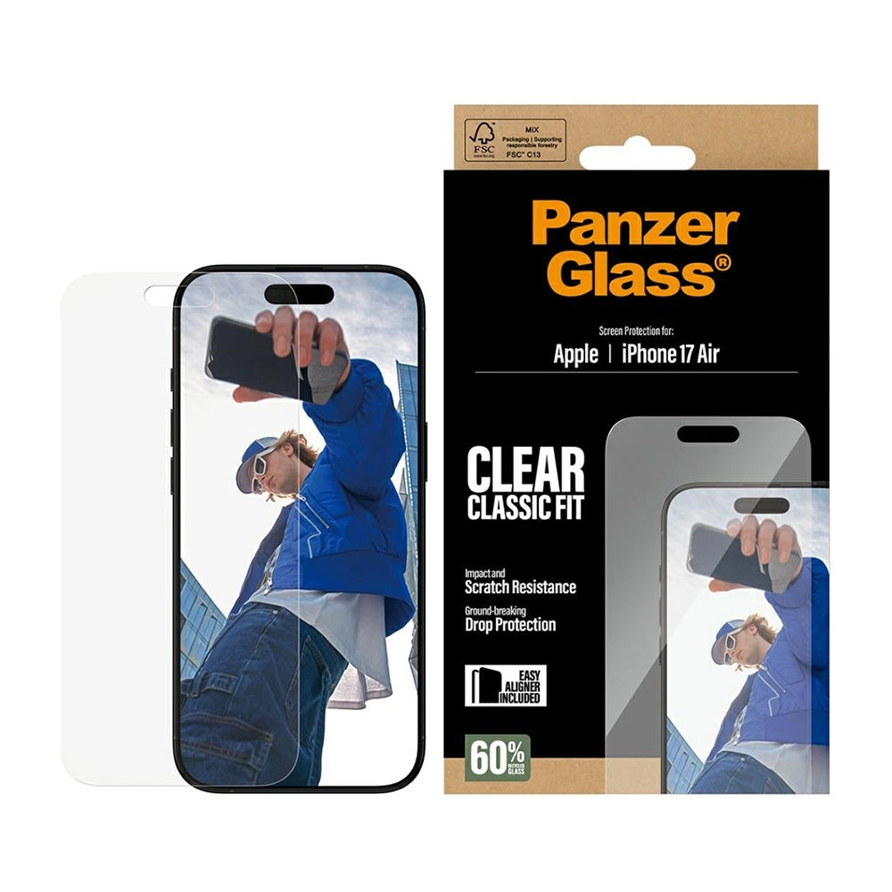 Folija za zaštitu ekrana PanzerGlass Classic Fit EasyAligner za Apple iPhone 17 Air, Kaljeno staklo, Full Glue