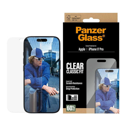 Folija za zaštitu ekrana PanzerGlass Classic Fit EasyAligner za Apple iPhone 17 Pro, Kaljeno staklo, Full Glue