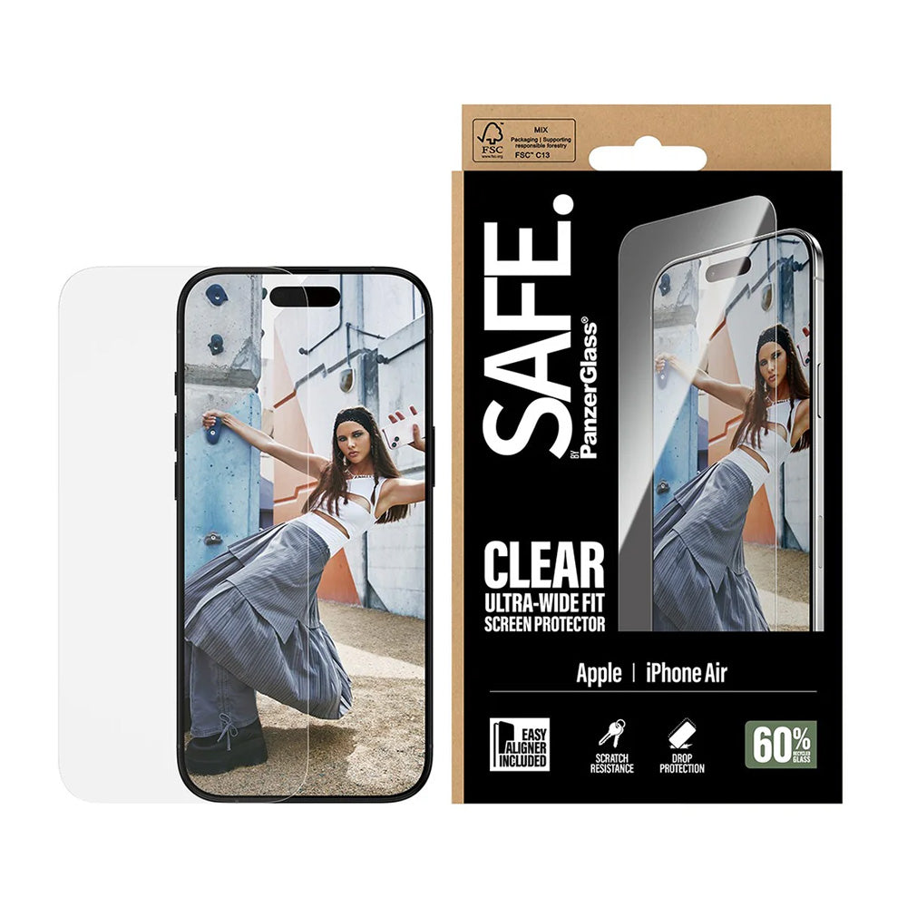 Zaštitna folija za ekran PanzerGlass Safe. Ultra-Wide Fit EasyAligner za Apple iPhone 17 Air, Kaljeno staklo, Full Glue