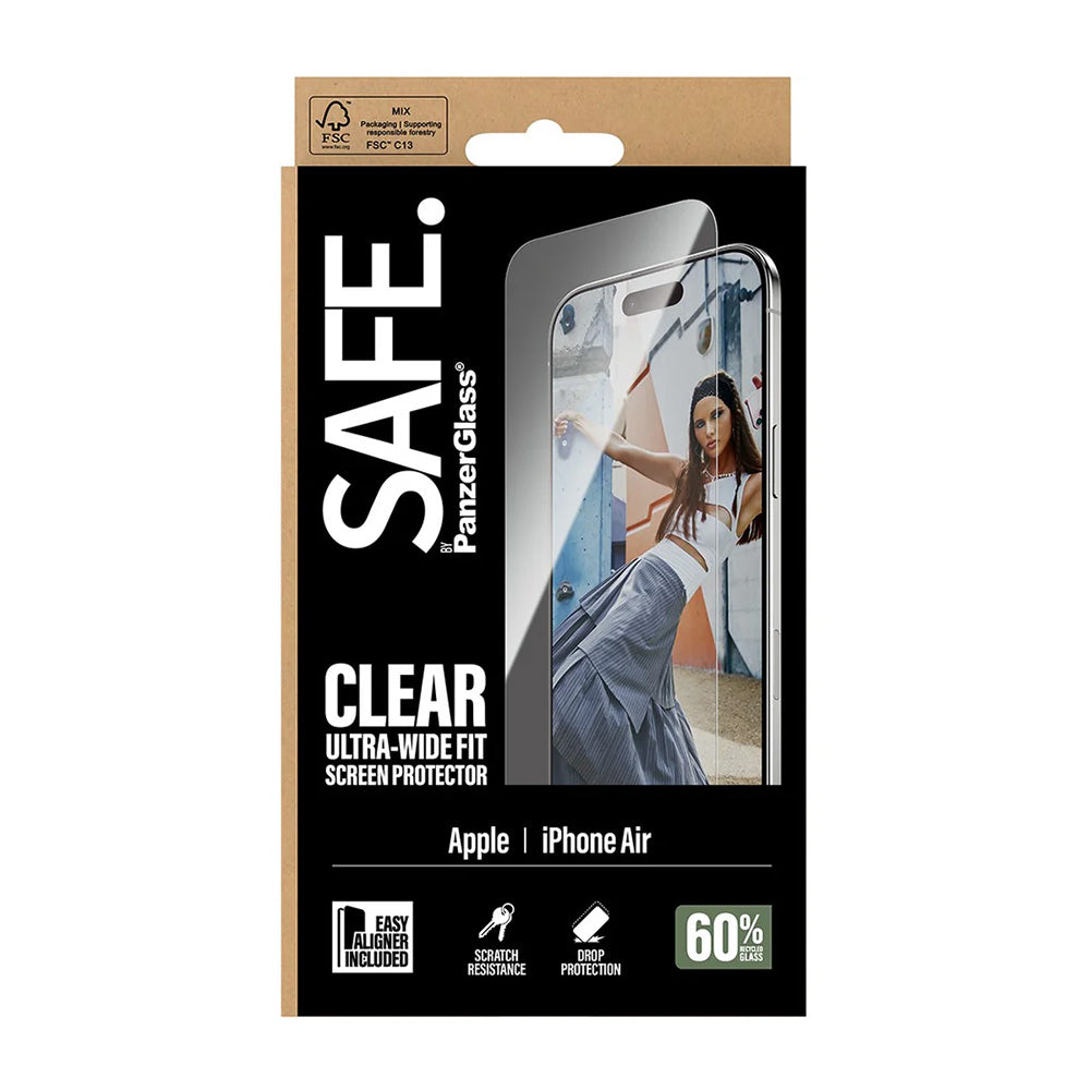 Zaštitna folija za ekran PanzerGlass Safe. Ultra-Wide Fit EasyAligner za Apple iPhone 17 Air, Kaljeno staklo, Full Glue