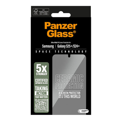 Folija za zaštitu ekrana PanzerGlass Ultra-Wide Ceramic EasyAligner za Samsung Galaxy S25+ S936 / S24+ S926, Kaljeno staklo, Full Glue