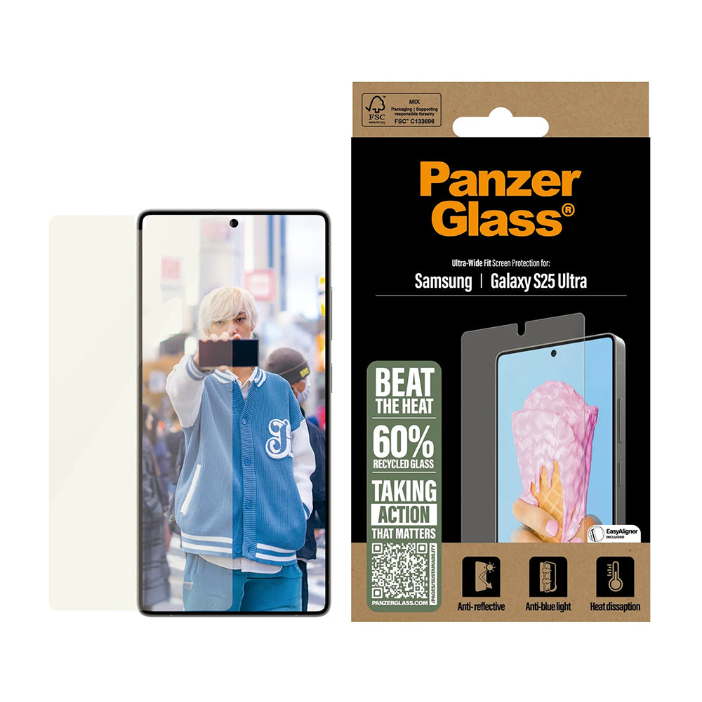 Folija za zaštitu ekrana PanzerGlass Ultra-Wide Fit All-in-One za Samsung Galaxy S25 Ultra S938, Kaljeno staklo, Full Glue