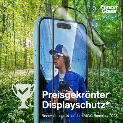 Folija za zaštitu ekrana PanzerGlass Ultra-Wide Fit EyeCare za Apple iPhone 16 Pro Max, Kaljeno staklo, Full Glue, Crna
