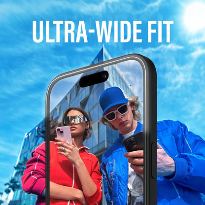 Folija za zaštitu ekrana PanzerGlass Ultra-Wide Fit za Apple iPhone 16 / 15, Kaljeno staklo, Full Glue, Crna