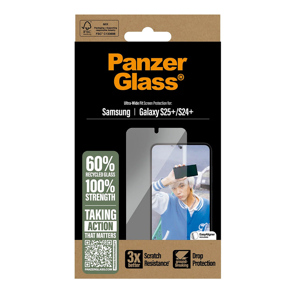 Folija za zaštitu ekrana PanzerGlass Ultra-Wide Fit za Samsung Galaxy S25+ S936 / S24+ S926, Kaljeno staklo, Full Glue