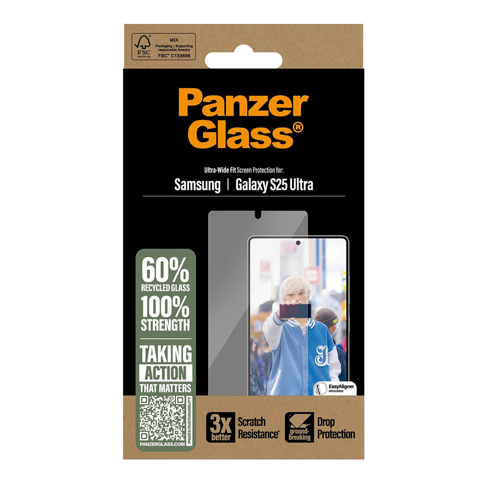 Folija za zaštitu ekrana PanzerGlass Ultra-Wide Fit za Samsung Galaxy S25 Ultra S938, Kaljeno staklo, Full Glue