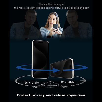 Zaštitna folija Ekran Privacy Anank 1X Reinforced 360 za Apple iPhone 15 Pro Max, Kaljeno Staklo, Full Glue, 2.5D