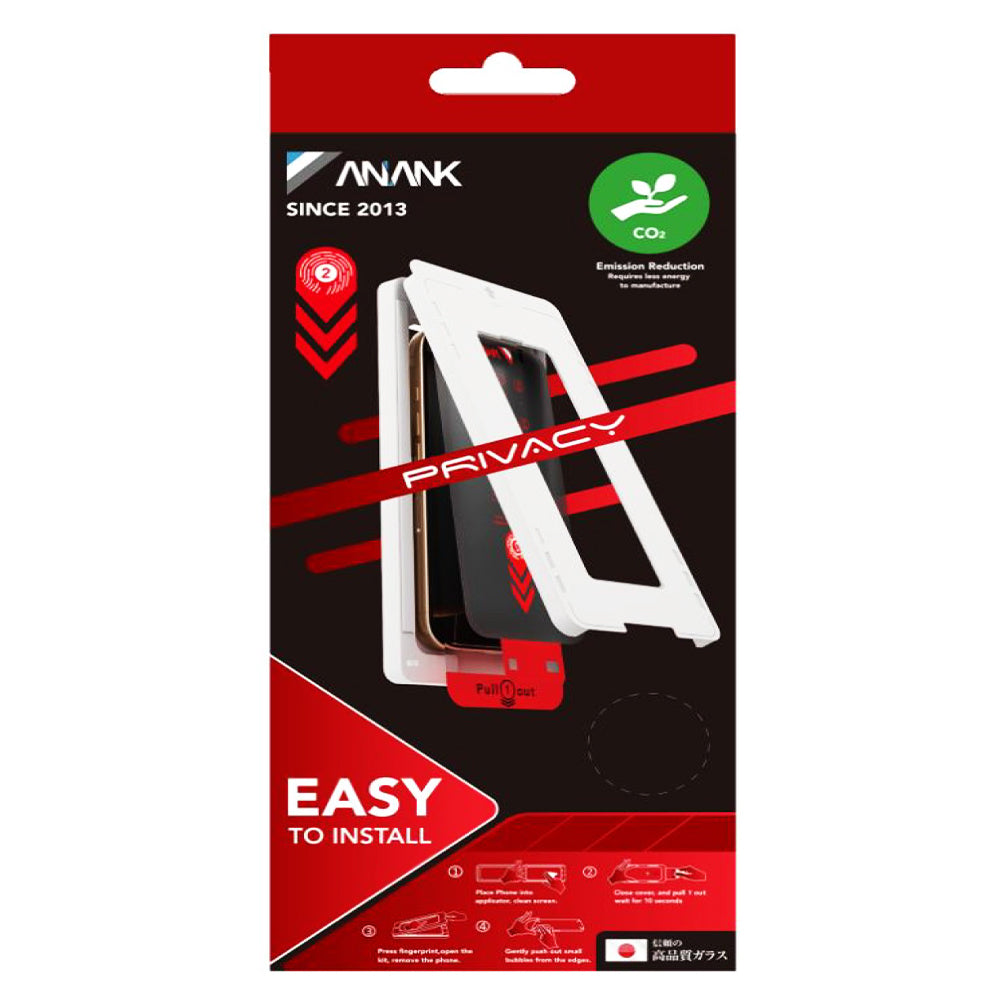 Zaštitna folija Ekran Privacy Anank 2X Reinforced za Apple iPhone 15 Pro, Kaljeno Staklo, Full Glue, 2.5D