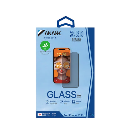 Zaštitna folija Ekran Privacy Anank 3X Reinforced za Apple iPhone 15, Kaljeno Staklo, Full Glue, 2.5D