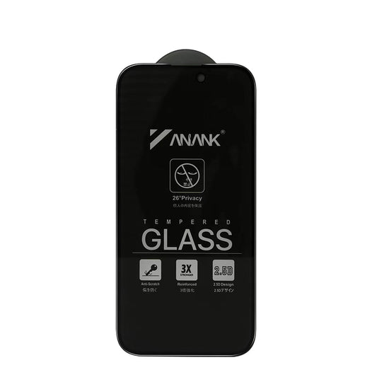 Zaštitna folija Ekran Privacy Anank 3X Reinforced za Apple iPhone 16 Pro Max, Kaljeno Staklo, Full Glue, 2.5D