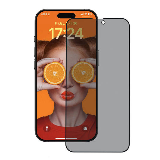 Zaštitna folija za ekran Privacy Anank 5X Reinforced 180 za Apple iPhone 17 Pro Max, Kaljeno staklo, Full Glue, 2.5D