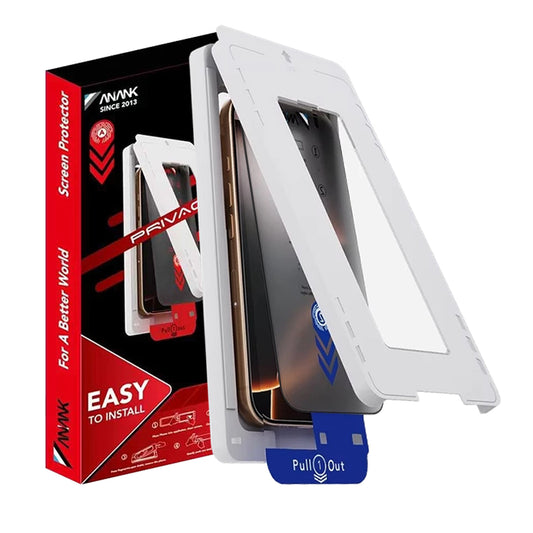 Folija za zaštitu ekrana Privacy Anank 5X Reinforced Applicator za Apple iPhone 17 Pro, Kaljeno staklo, Full Glue, 2.5D