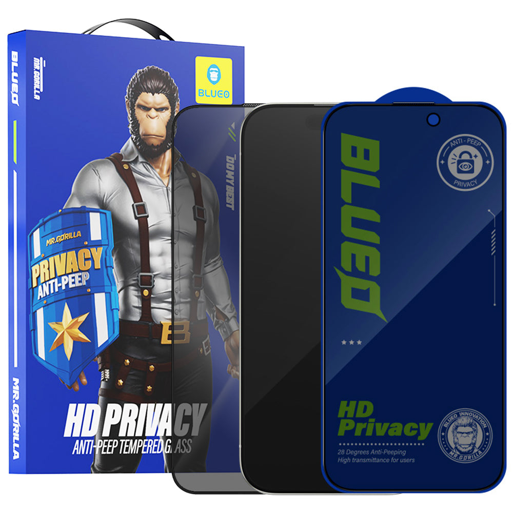 Zaštitna folija Ekran Privacy Blueo Anti-Peep za Apple iPhone 15 Pro Max, Kaljeno Staklo, Full Glue