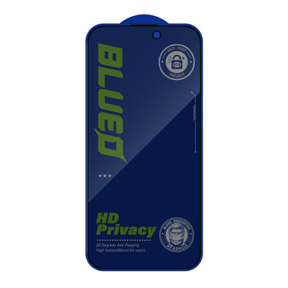 Zaštitna folija Ekran Privacy Blueo Anti-Peep za Apple iPhone 16 / 15, Kaljeno Staklo, Full Glue