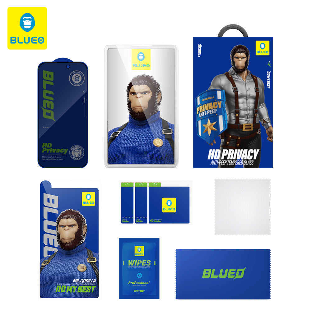 Zaštitna folija Ekran Privacy Blueo Anti-Peep za Apple iPhone 16 / 15, Kaljeno Staklo, Full Glue
