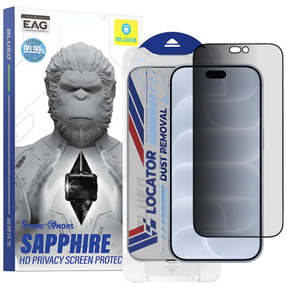 Zaštitna folija za ekran Privacy Blueo Premium Sapphire Applicator za Apple iPhone 18 Pro, kaljeno staklo, lepljenje celom površinom