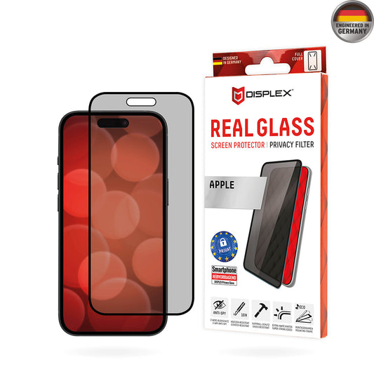 Zaštitna folija Ekran Privacy Displex Real Glass za Apple iPhone 16 Plus, Kaljeno Staklo, Full Glue