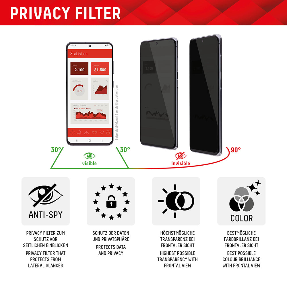 Zaštitna folija Ekran Privacy Displex Real Glass za Apple iPhone 16 Plus, Kaljeno Staklo, Full Glue