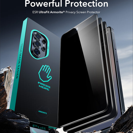 Folija za zaštitu ekrana Privacy ESR Armorite za Samsung Galaxy S26 Ultra, Kaljeno staklo, Full Glue