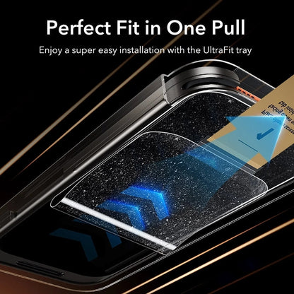 Zaštitna folija Ekran Privacy ESR Armorite Pro UltraFit za Apple iPhone 18 Pro, Kaljeno staklo, Full Glue, Set 3 komada