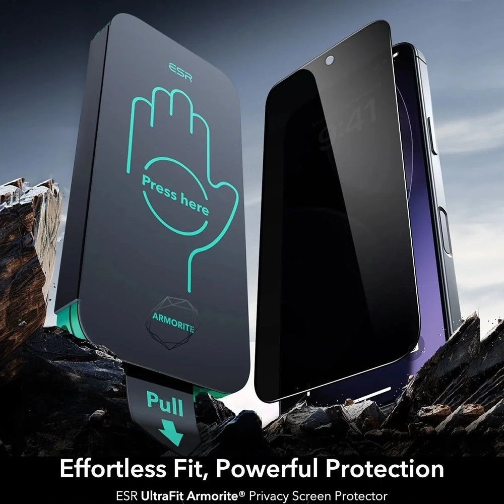 Folija za zaštitu Ekrana Privacy ESR Armorite UltraFit za Apple iPhone 17 Air, Kaljeno Staklo, Full Glue, Set od 3 komada