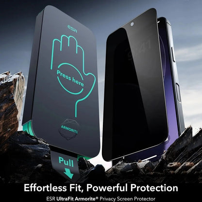 Folija za zaštitu Ekrana Privacy ESR Armorite UltraFit za Apple iPhone 17 Air, Kaljeno Staklo, Full Glue, Set od 3 komada