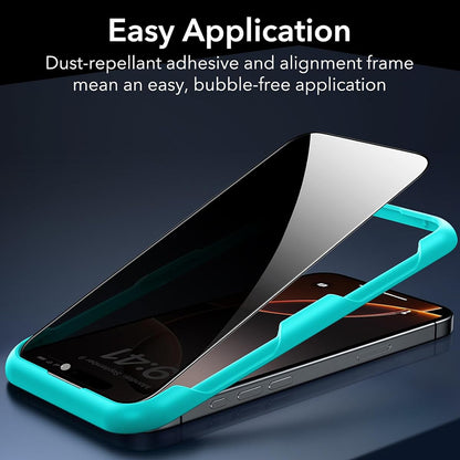 Zaštitna folija Ecran Privacy ESR za Apple iPhone 17 Pro Max, Kaljeno staklo, Full Glue, Set od 3 komada