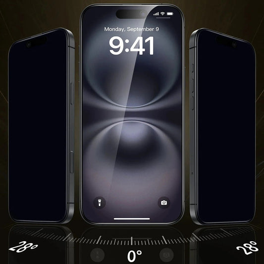 Zaštitna folija Ecran Privacy ESR UltraFit Armorite Pro za Apple iPhone 17 / 16 Pro, Kaljeno staklo, Full Glue, Set od 3 komada