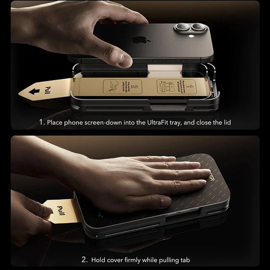 Folija za zaštitu ekrana Privacy ESR UltraFit Armorite Pro za Apple iPhone 17 Pro Max, Kaljeno staklo, Full Glue, Set od 3 komada