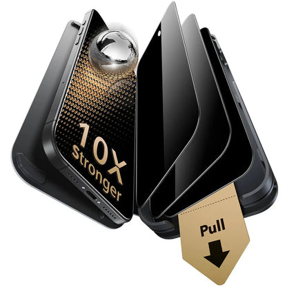 Folija za zaštitu ekrana Privacy ESR UltraFit Armorite Pro za Apple iPhone 17 Pro, Kaljeno staklo, Full Glue, Set od 3 komada