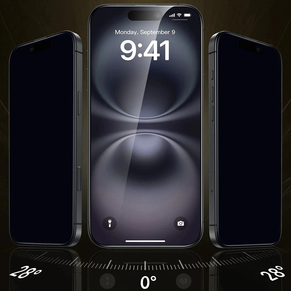 Folija za zaštitu ekrana Privacy ESR UltraFit Armorite Pro za Apple iPhone 17 Pro, Kaljeno staklo, Full Glue, Set od 3 komada