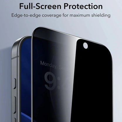 Folija za zaštitu ekrana Privacy ESR UltraFit za Apple iPhone 17 Pro Max, Kaljeno staklo, Full Glue, Set od 3 komada