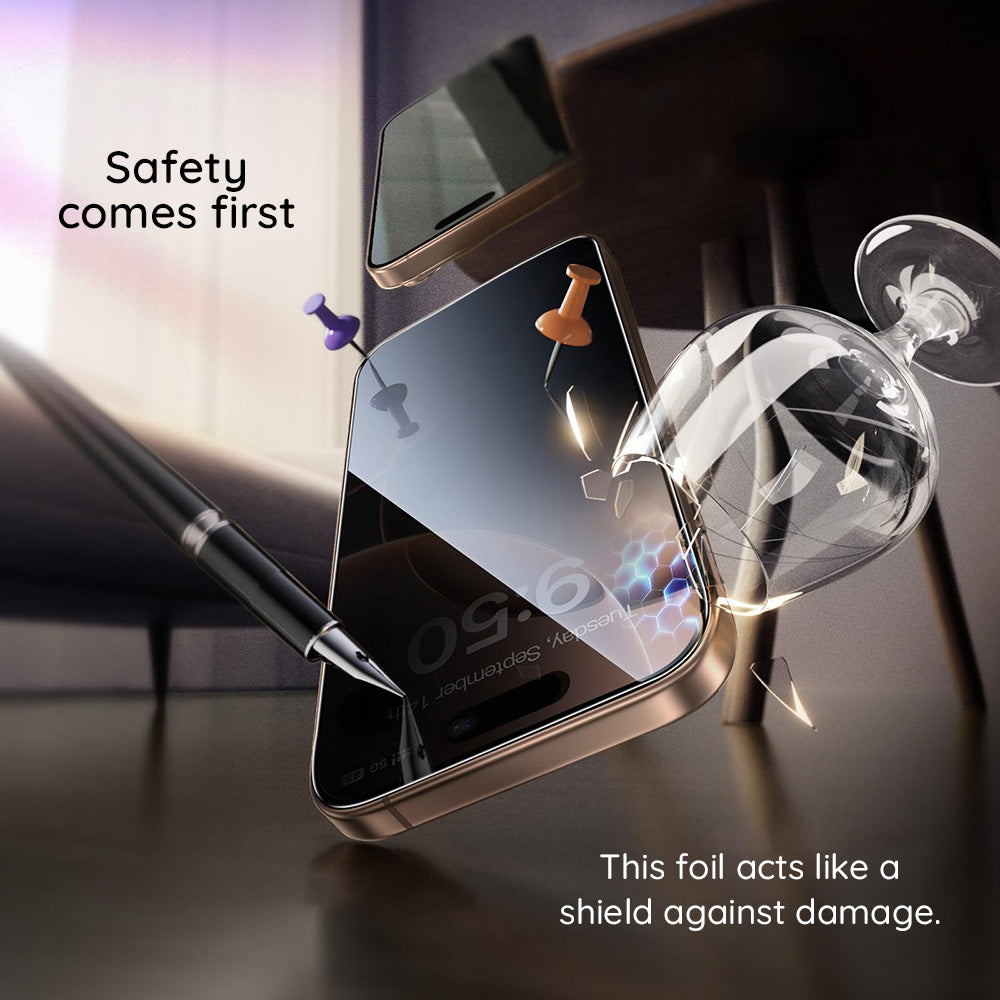 Folija za zaštitu ekrana Privacy Guess za Apple iPhone 16 Pro Max, Kaljeno staklo, Full Glue, 2.5D, GUTGP16XBOKGCIP